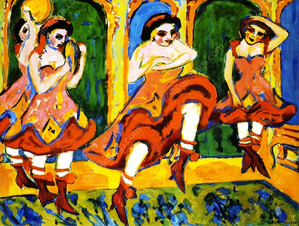 Czardastanzerinnen by Ernst Ludwig Kirchner - Hand-Painted Oil Painting Reproduction