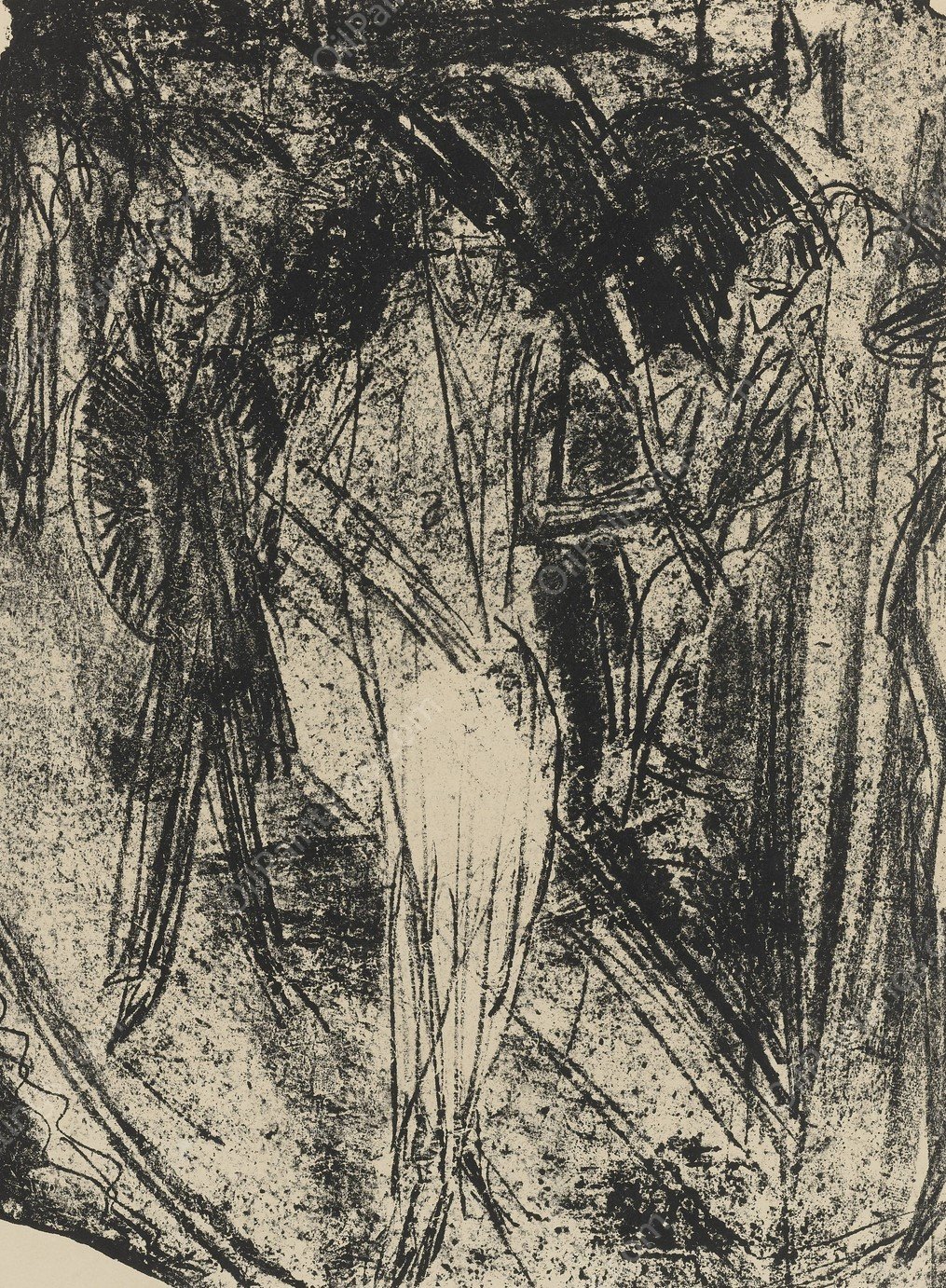 Dame Im Regen  by Ernst Ludwig Kirchner - Hand-Painted Oil Painting Reproduction