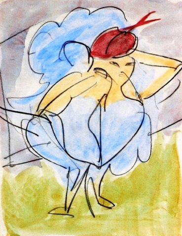 Dancer by Ernst Ludwig Kirchner - Hand-Painted Oil Painting Reproduction