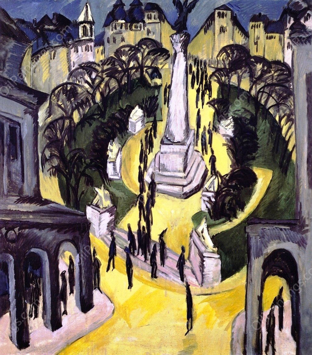 Der Belle-Alliance-Platz, Berlin by Ernst Ludwig Kirchner - Hand-Painted Oil Painting Reproduction