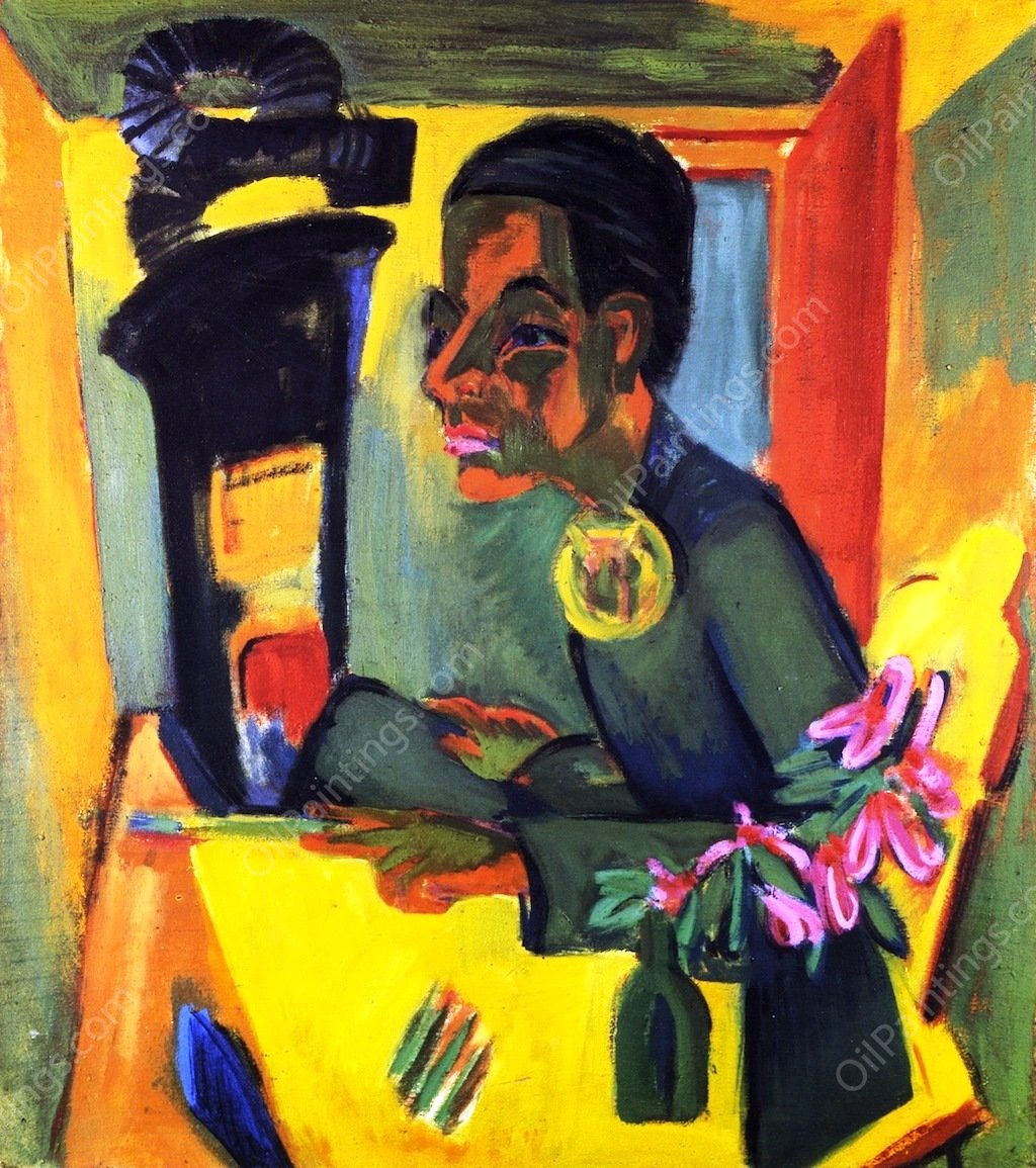 Der Maler, Selbstportrat by Ernst Ludwig Kirchner - Hand-Painted Oil Painting Reproduction