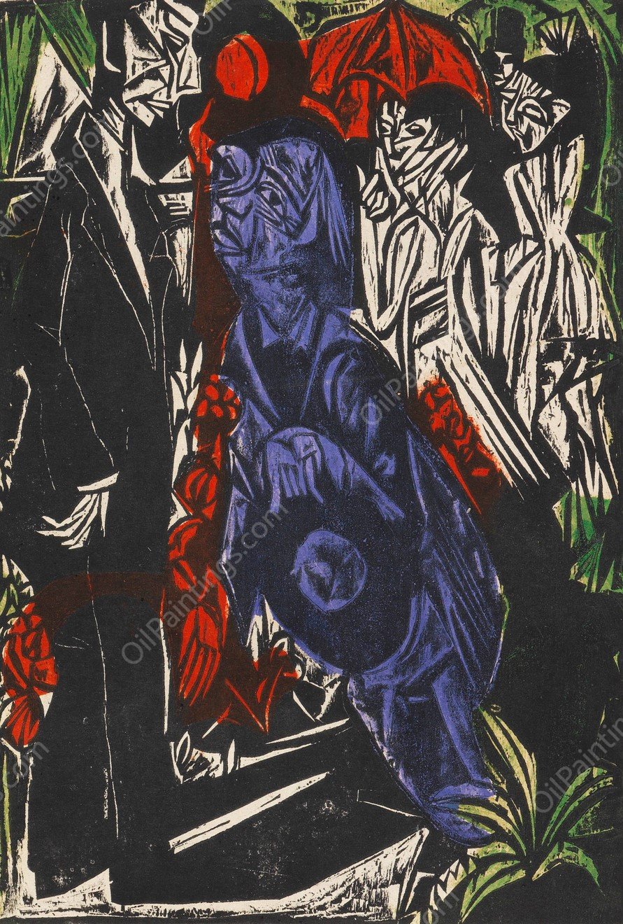 Der Verkauf des Schattens  by Ernst Ludwig Kirchner - Hand-Painted Oil Painting Reproduction