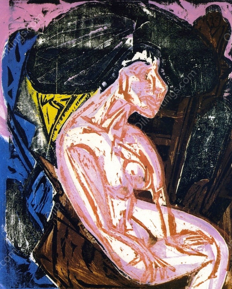 Die Geliebte by Ernst Ludwig Kirchner - Hand-Painted Oil Painting Reproduction