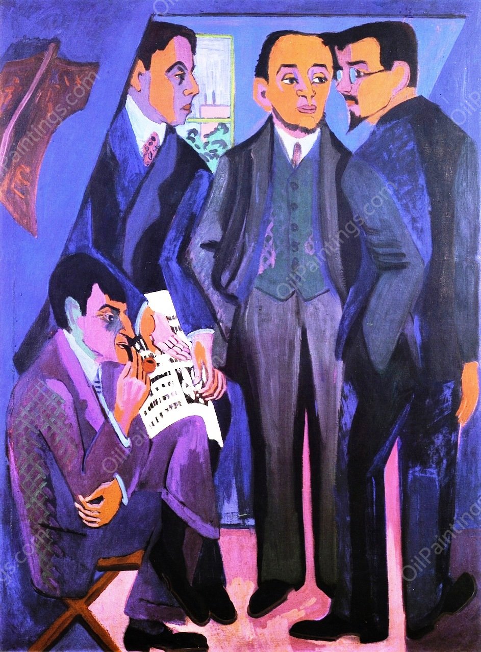 Eine Klunstlerruppe by Ernst Ludwig Kirchner - Hand-Painted Oil Painting Reproduction