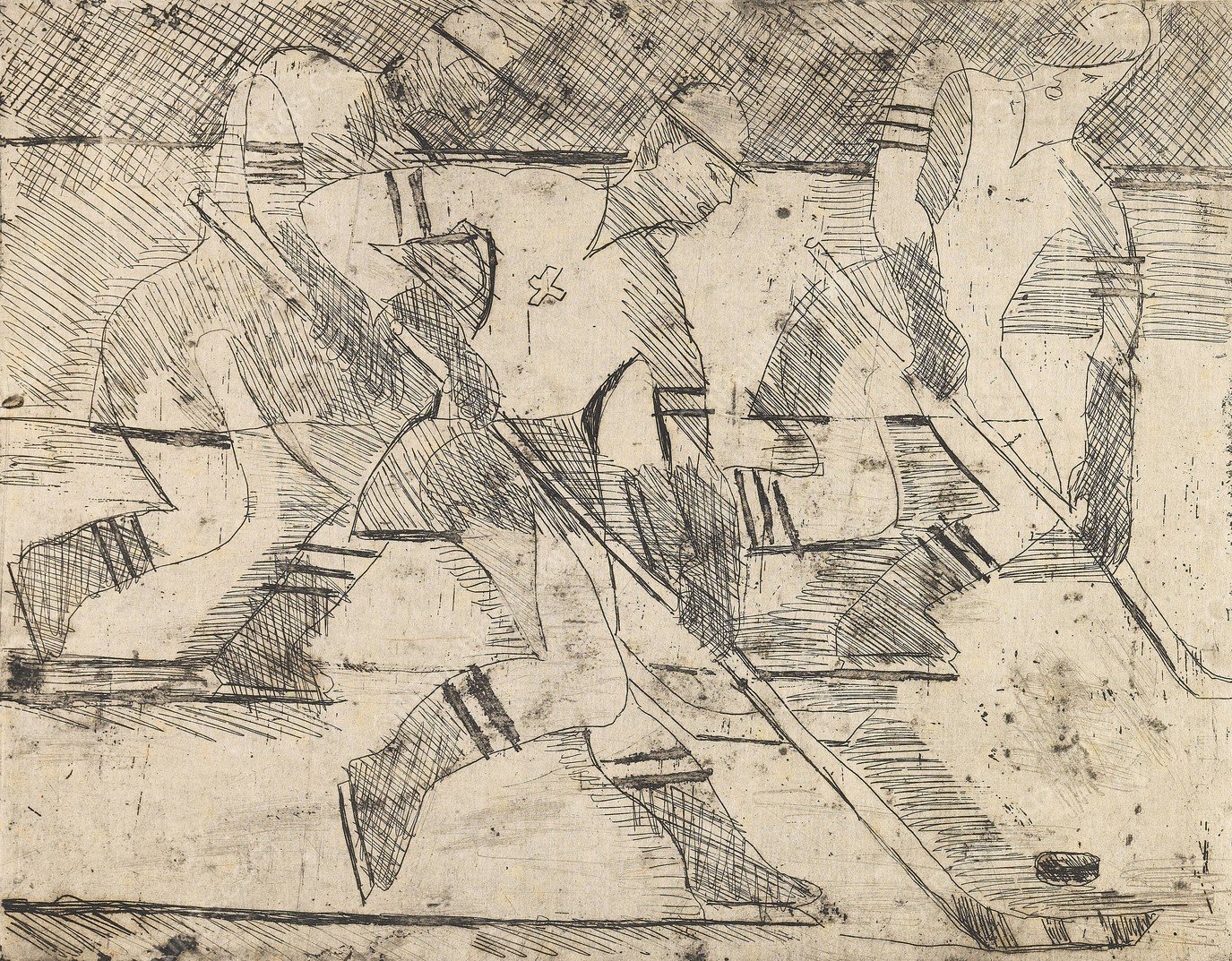 Eishockeyspieler  by Ernst Ludwig Kirchner - Hand-Painted Oil Painting Reproduction