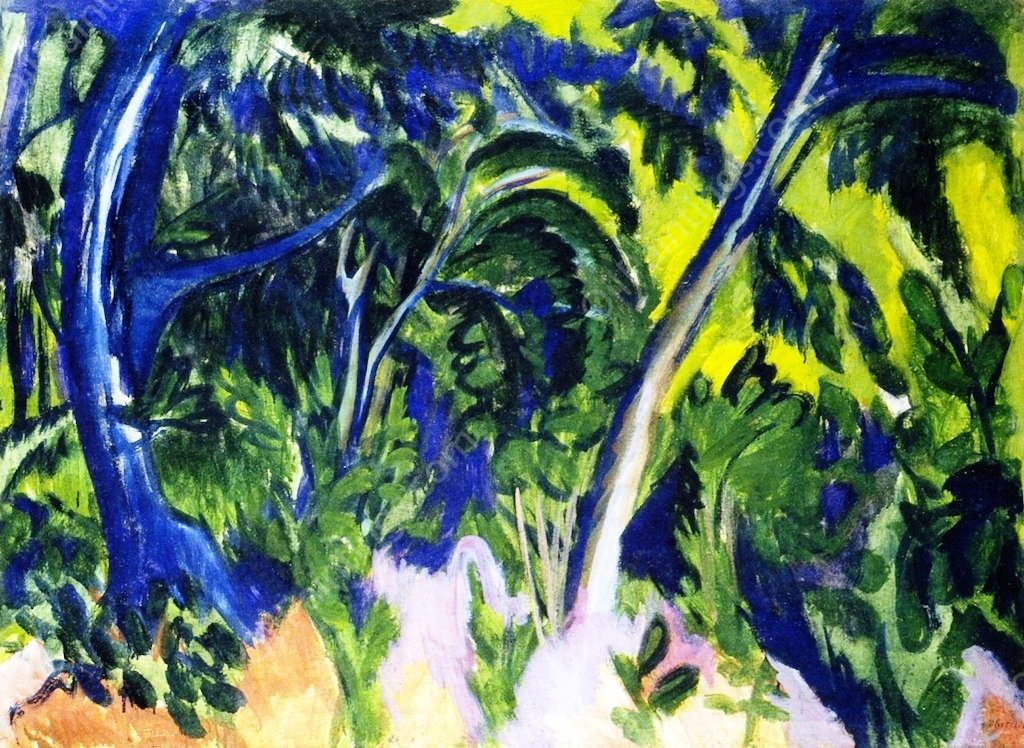 Forest by the Sea by Ernst Ludwig Kirchner - Hand-Painted Oil Painting Reproduction