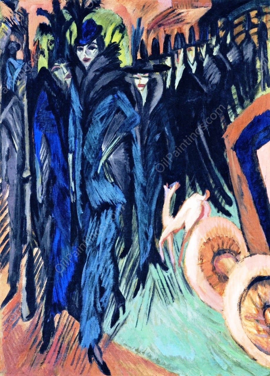 Friedrichstrasse, Berlin by Ernst Ludwig Kirchner - Hand-Painted Oil Painting Reproduction