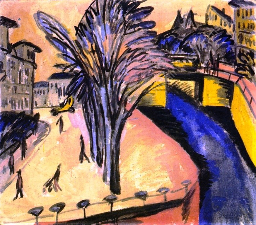 Gelbes Engelsufer, Berlin by Ernst Ludwig Kirchner - Hand-Painted Oil Painting Reproduction
