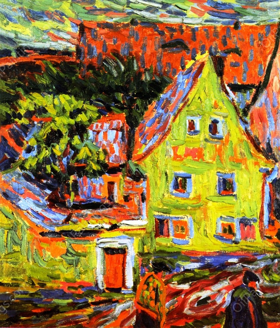 Green House by Ernst Ludwig Kirchner - Hand-Painted Oil Painting Reproduction