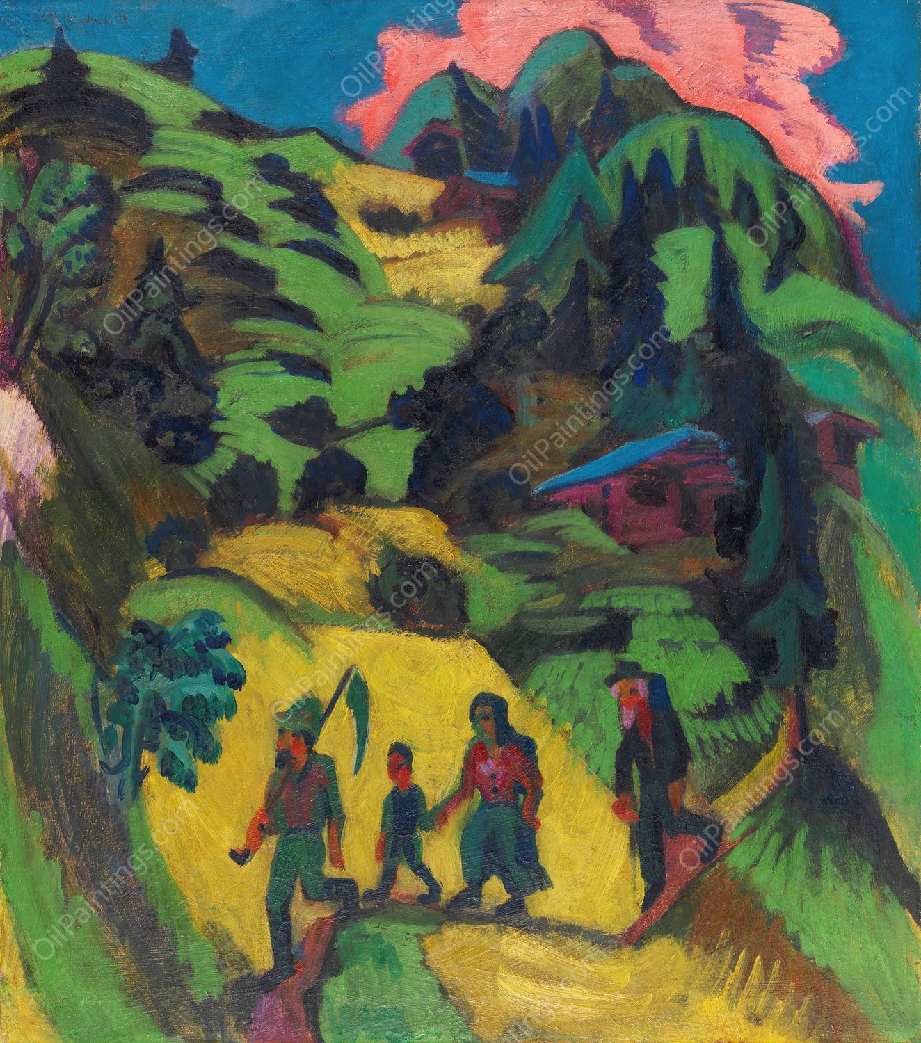 Heimkehrender Heuer  by Ernst Ludwig Kirchner - Hand-Painted Oil Painting Reproduction
