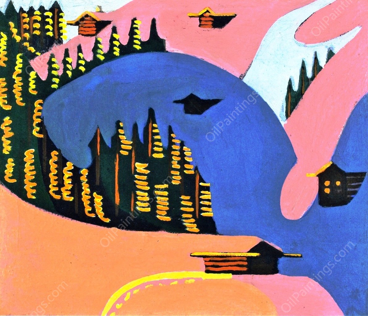 Junkerboden by Ernst Ludwig Kirchner - Hand-Painted Oil Painting Reproduction