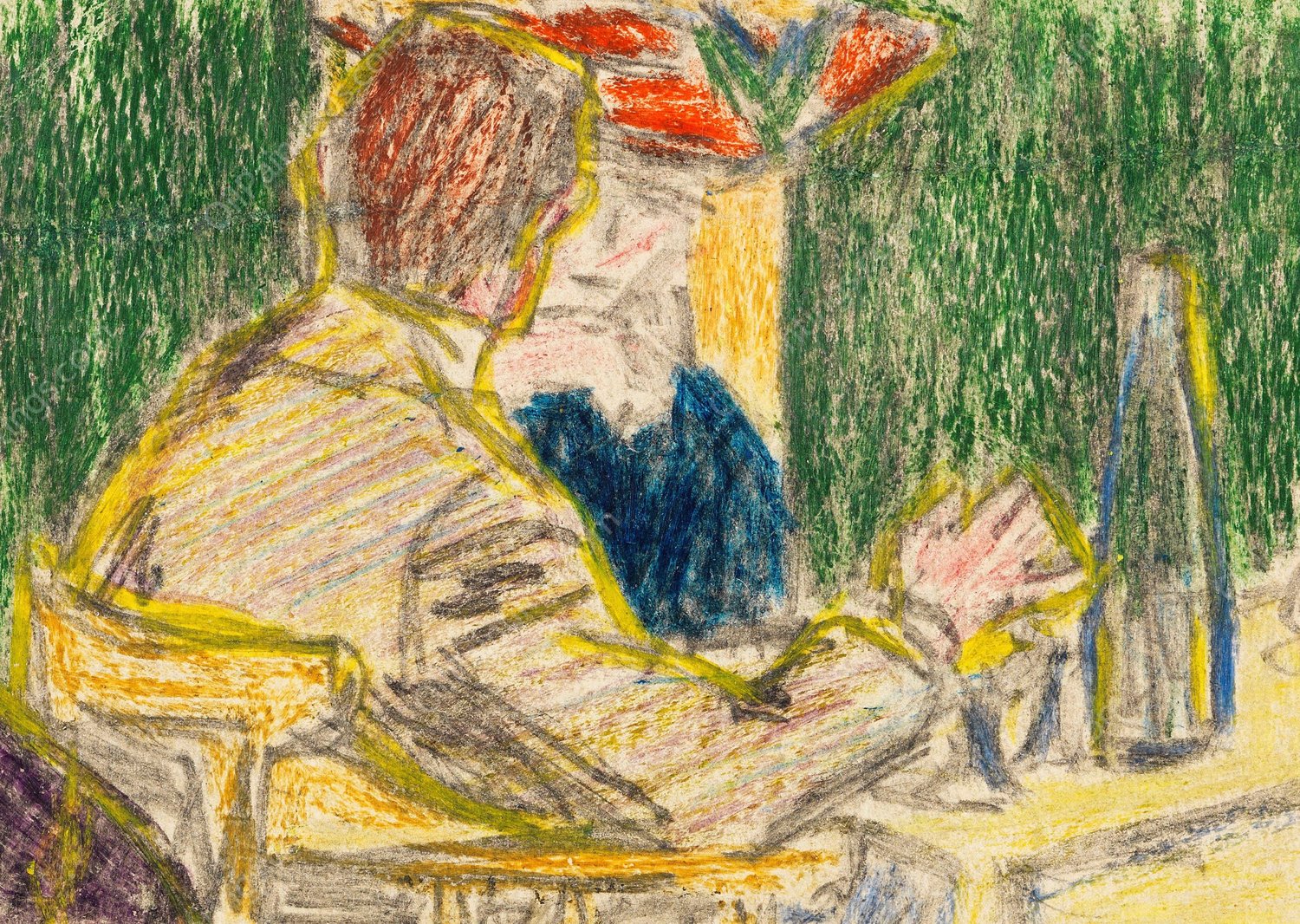 Kirchner und Dodo im Cafe  by Ernst Ludwig Kirchner - Hand-Painted Oil Painting Reproduction