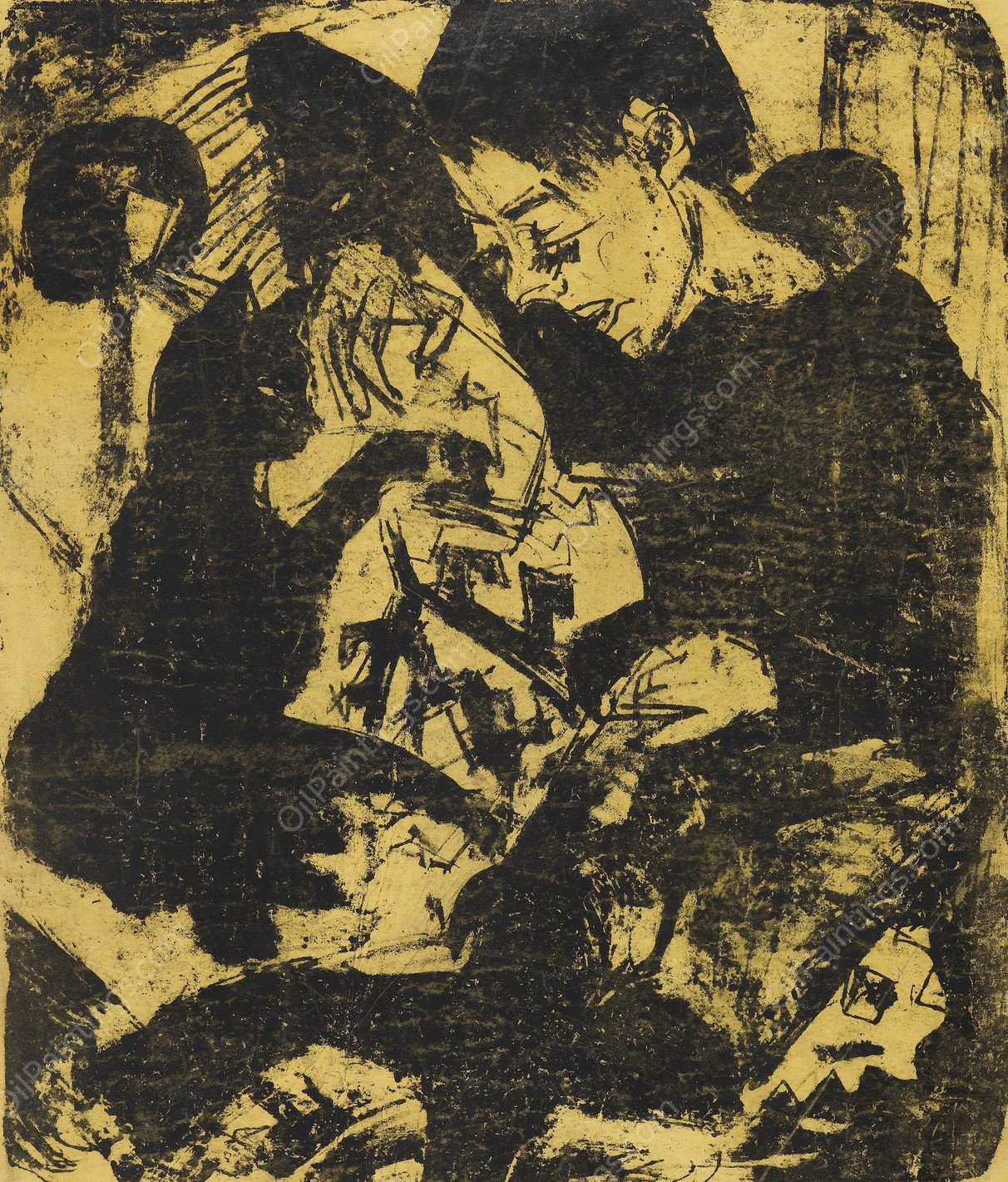 Knabe mit Katze  by Ernst Ludwig Kirchner - Hand-Painted Oil Painting Reproduction