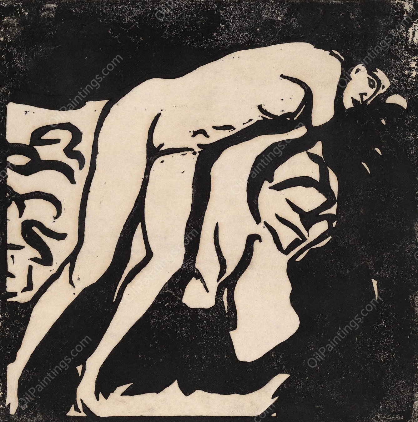 Nude Girl  by Ernst Ludwig Kirchner - Hand-Painted Oil Painting Reproduction