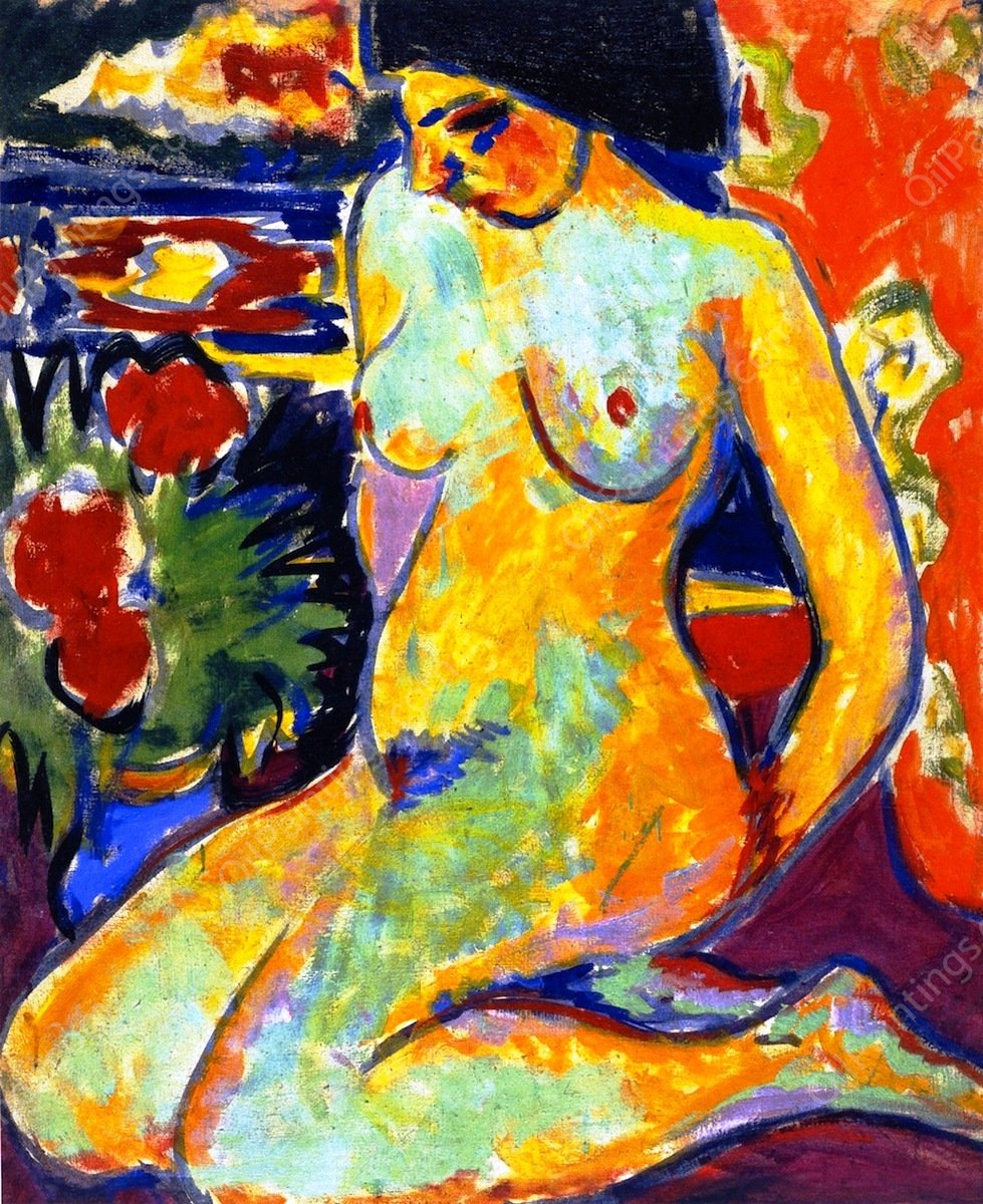 Nude by Ernst Ludwig Kirchner - Hand-Painted Oil Painting Reproduction