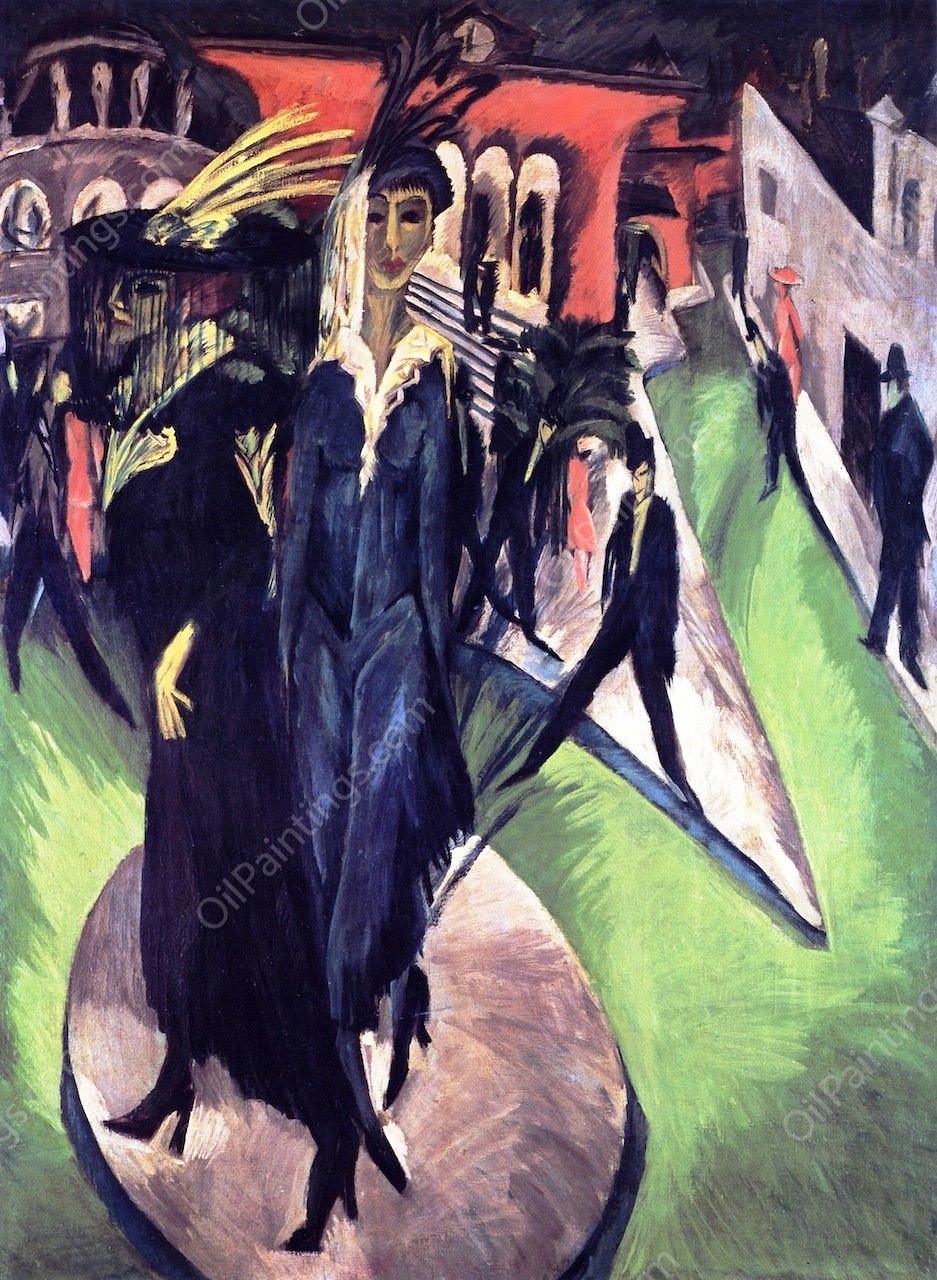 Potsdammer Platz by Ernst Ludwig Kirchner - Hand-Painted Oil Painting Reproduction