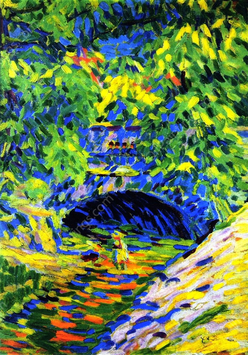 Prissnitz Bridge by Ernst Ludwig Kirchner - Hand-Painted Oil Painting Reproduction