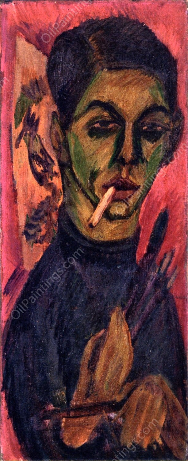 Self-Portrait 2 by Ernst Ludwig Kirchner - Hand-Painted Oil Painting Reproduction