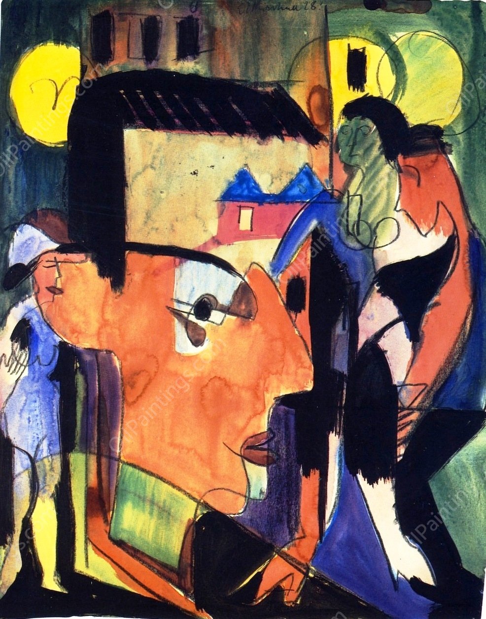 Self-Portrait 4 by Ernst Ludwig Kirchner - Hand-Painted Oil Painting Reproduction