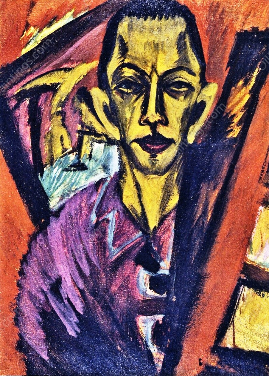 Self-Portrait by Ernst Ludwig Kirchner - Hand-Painted Oil Painting Reproduction