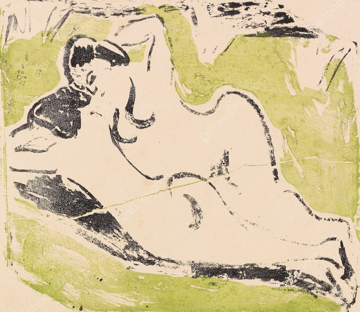 Sich sonnende Badende  by Ernst Ludwig Kirchner - Hand-Painted Oil Painting Reproduction