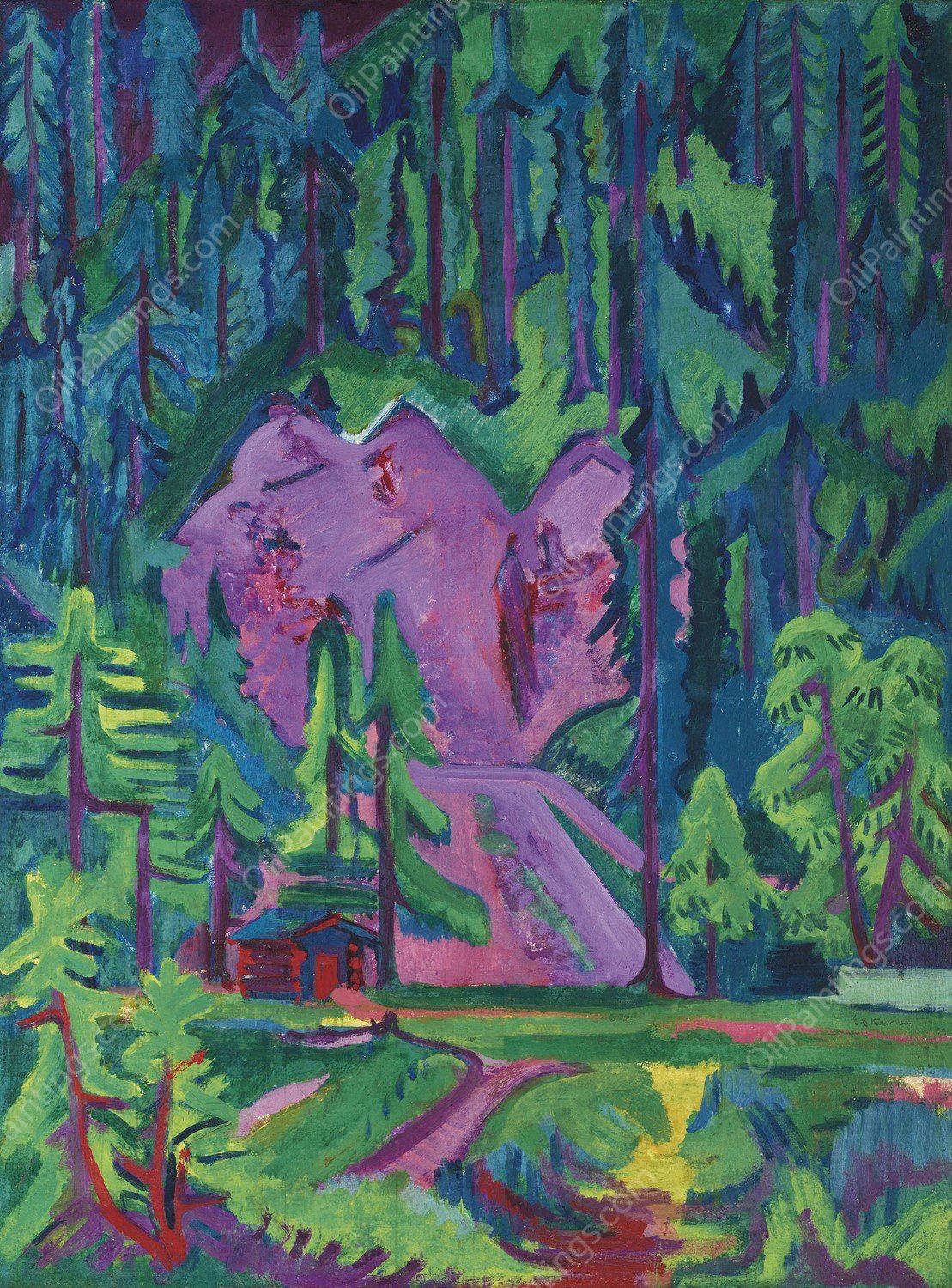 Steinbruch bei Wildboden  by Ernst Ludwig Kirchner - Hand-Painted Oil Painting Reproduction