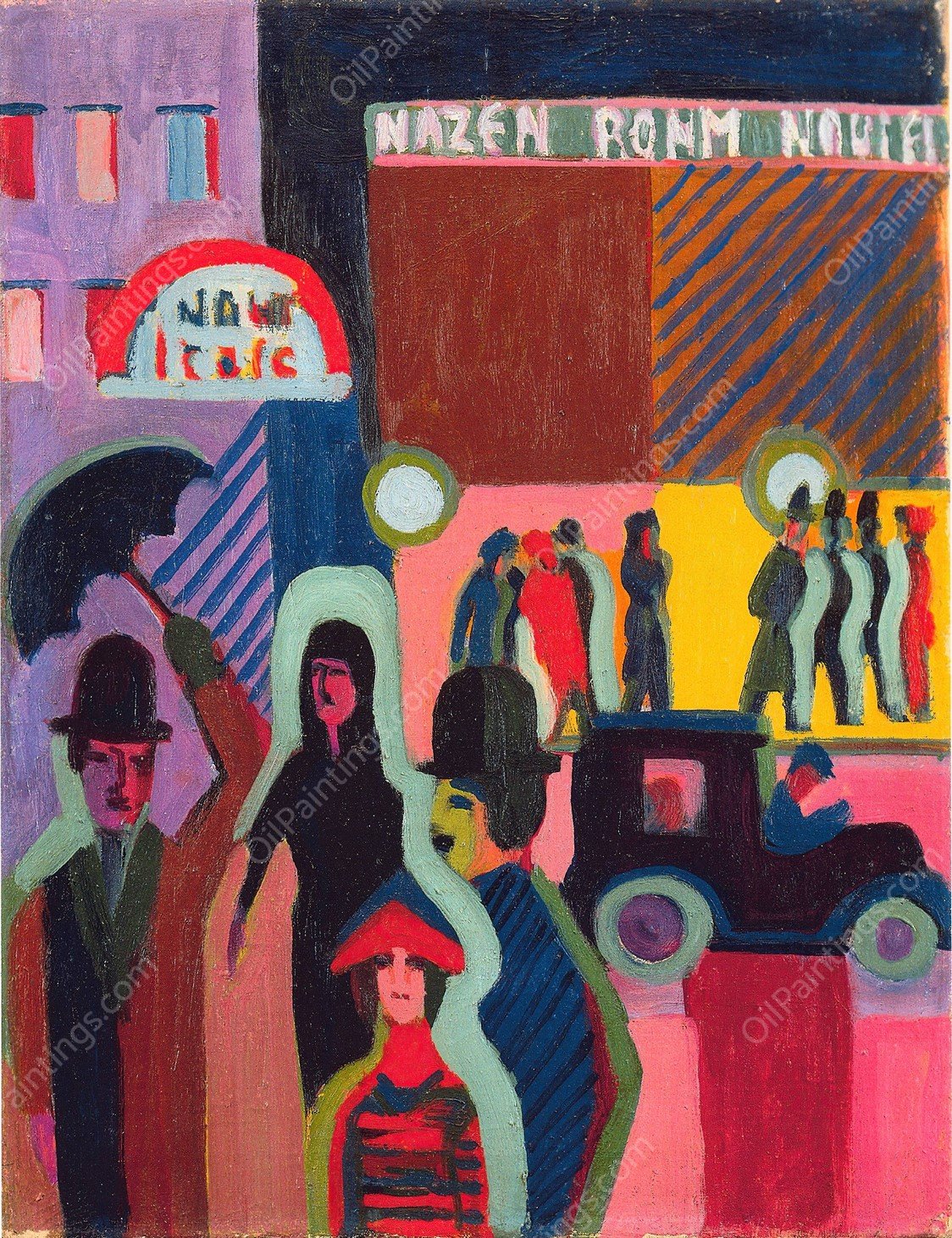 Store in the Rain  by Ernst Ludwig Kirchner - Hand-Painted Oil Painting Reproduction