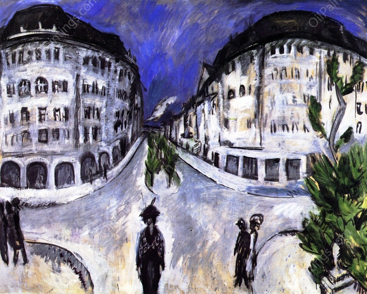 Strasse am Stadtpark, Schoneberg by Ernst Ludwig Kirchner - Hand-Painted Oil Painting Reproduction
