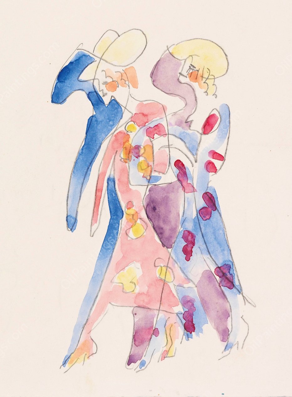 Tanzerinnen  by Ernst Ludwig Kirchner - Hand-Painted Oil Painting Reproduction