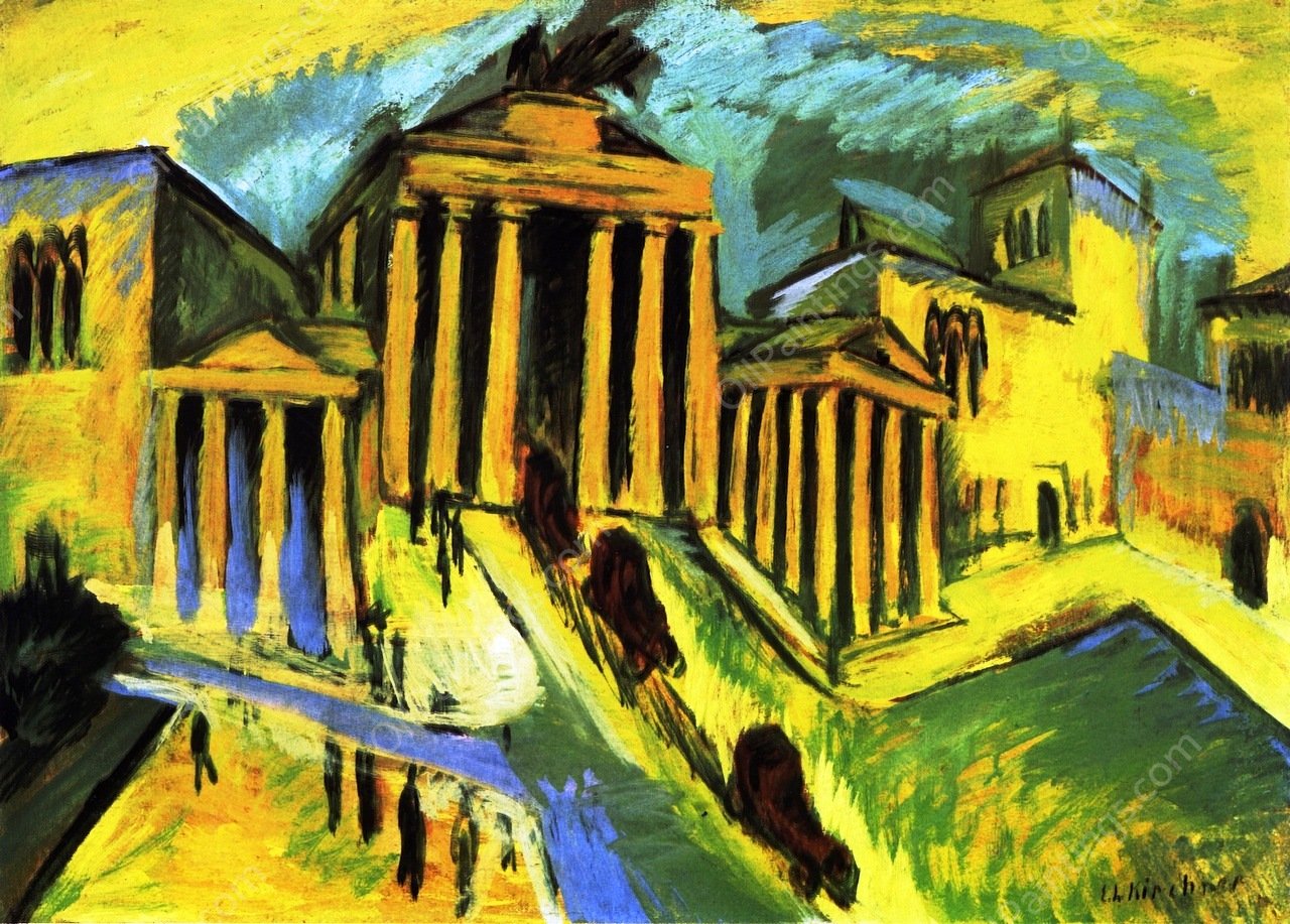 The Brandenberg Gate, Berlin by Ernst Ludwig Kirchner - Hand-Painted Oil Painting Reproduction