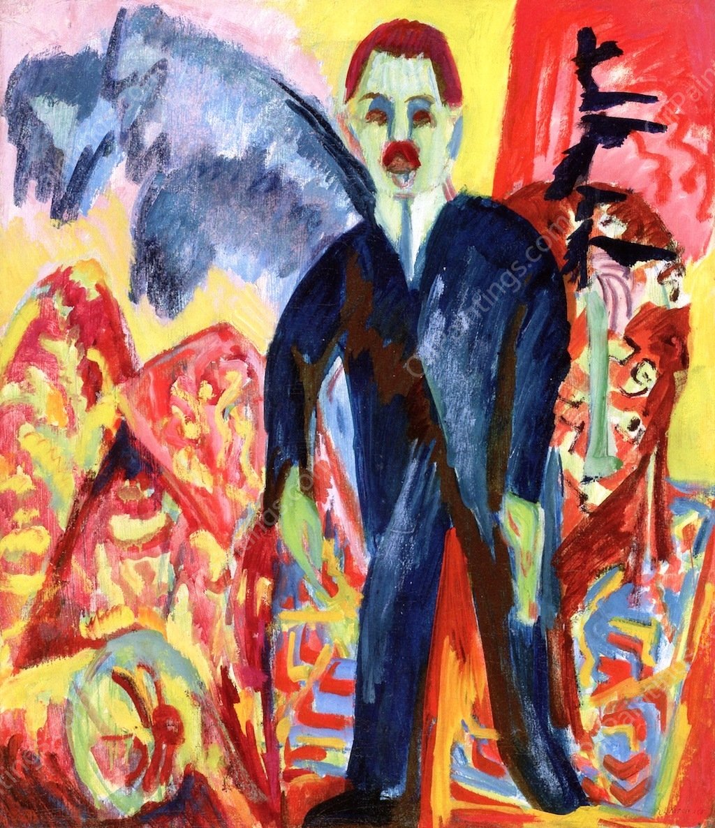 The Ill Caretaker by Ernst Ludwig Kirchner - Hand-Painted Oil Painting Reproduction