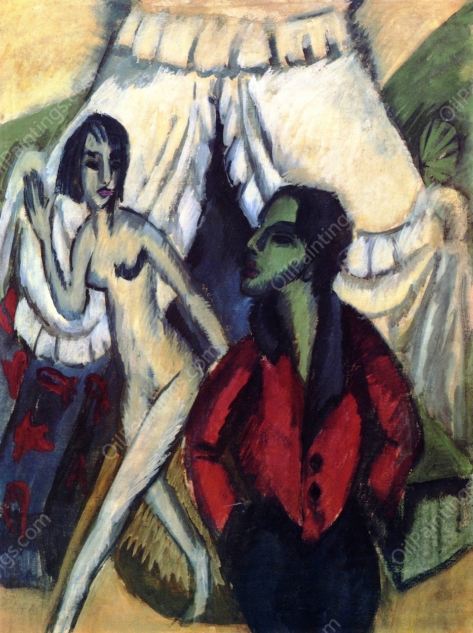 The Tent by Ernst Ludwig Kirchner - Hand-Painted Oil Painting Reproduction