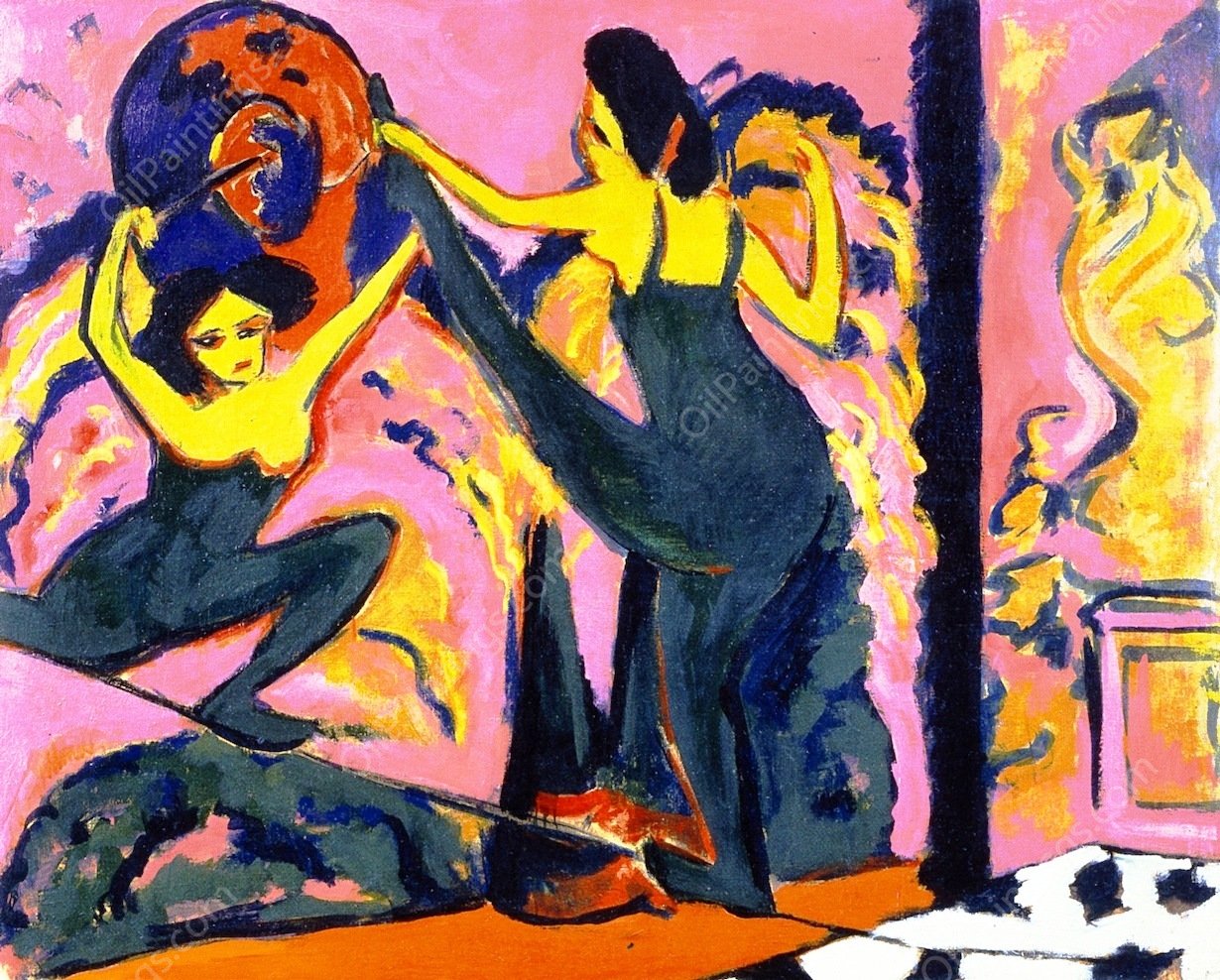 Tightrope Walk by Ernst Ludwig Kirchner - Hand-Painted Oil Painting Reproduction