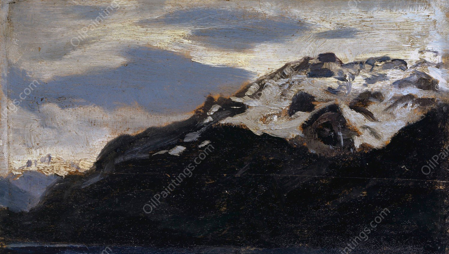 At the Lake of Brienz near Ringgenberg  by Ernst Stuckelberg - Hand-Painted Oil Painting Reproduction