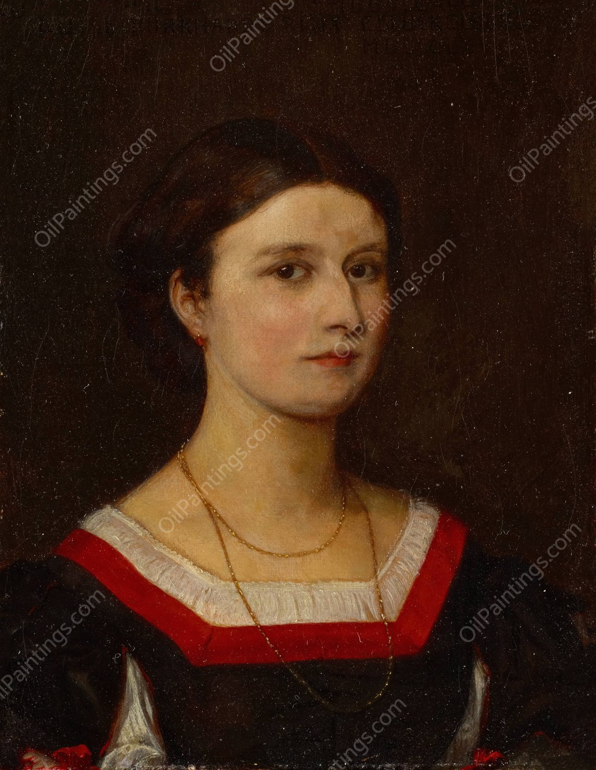 Portrait of Elisabeth Burckhardt by Ernst Stuckelberg - Hand-Painted Oil Painting Reproduction