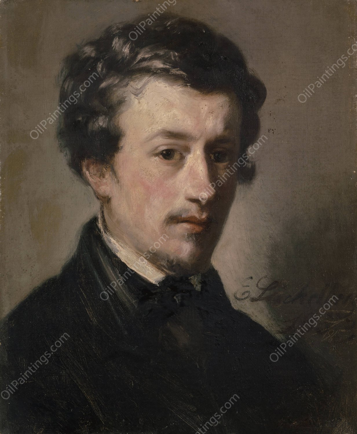 Portrait of the Painter Daniel Ostermann  by Ernst Stuckelberg - Hand-Painted Oil Painting Reproduction