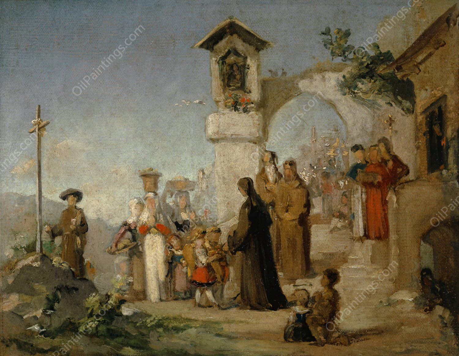 Study for Saint Mary's Day  by Ernst Stuckelberg - Hand-Painted Oil Painting Reproduction