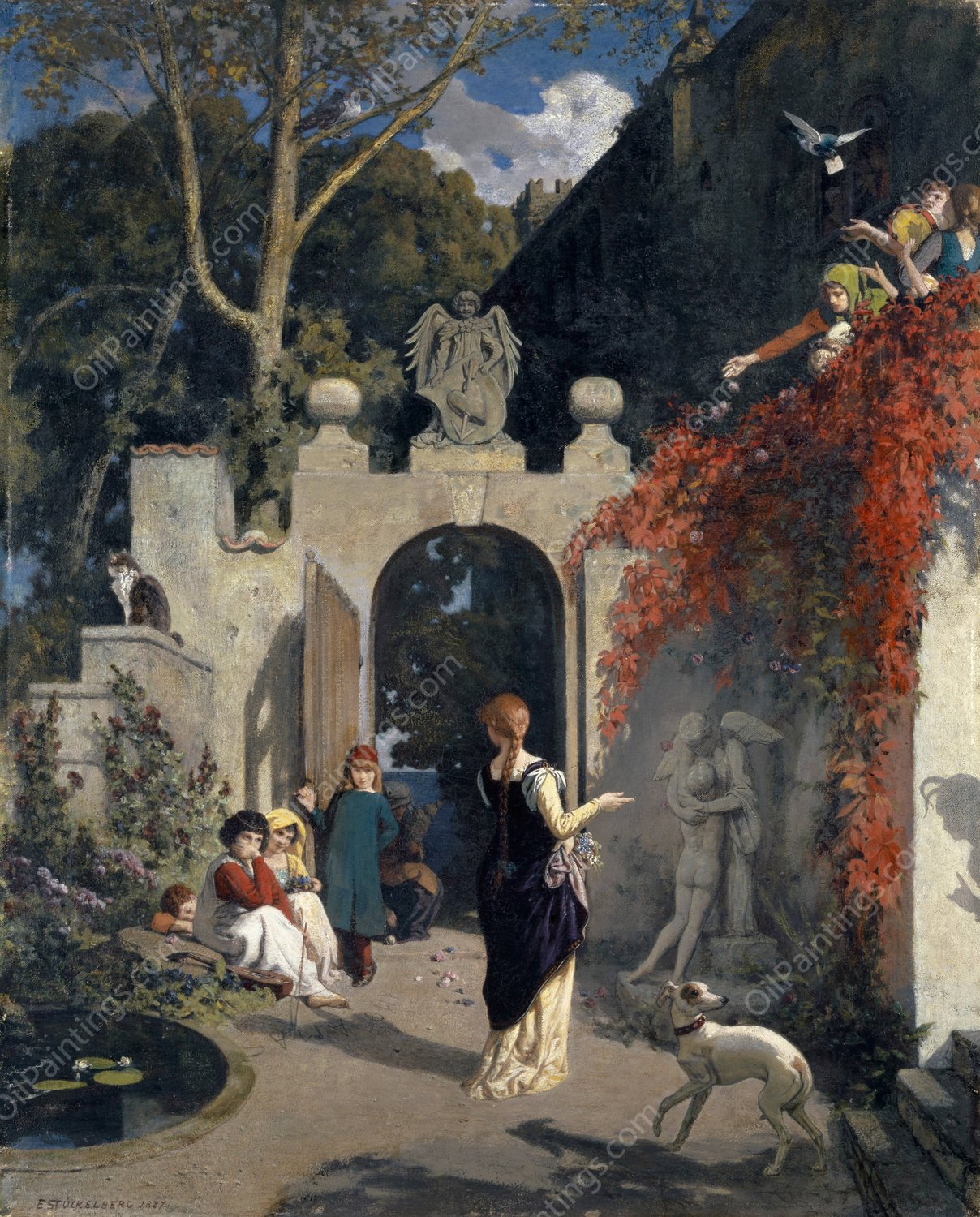 The Garden of Love  by Ernst Stuckelberg - Hand-Painted Oil Painting Reproduction