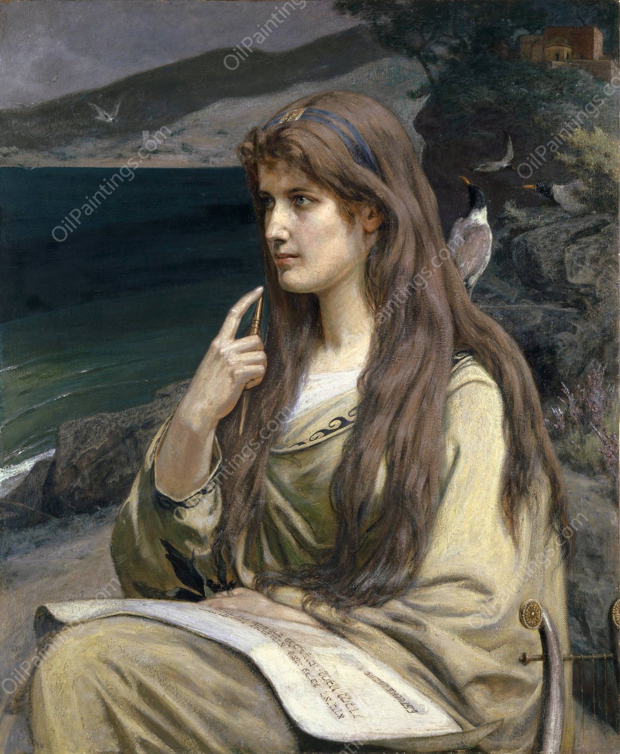 The Seer Woman  by Ernst Stuckelberg - Hand-Painted Oil Painting Reproduction