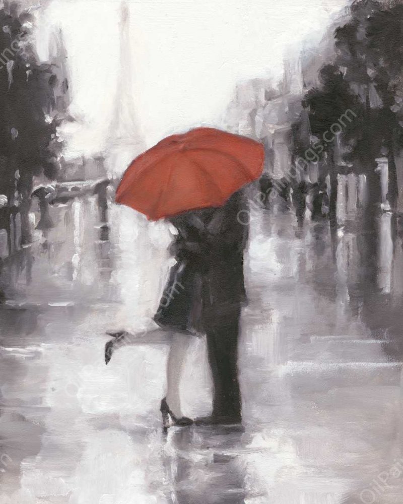 Caught in the Rain by Ethan Harper - Hand-Painted Oil Painting Reproduction