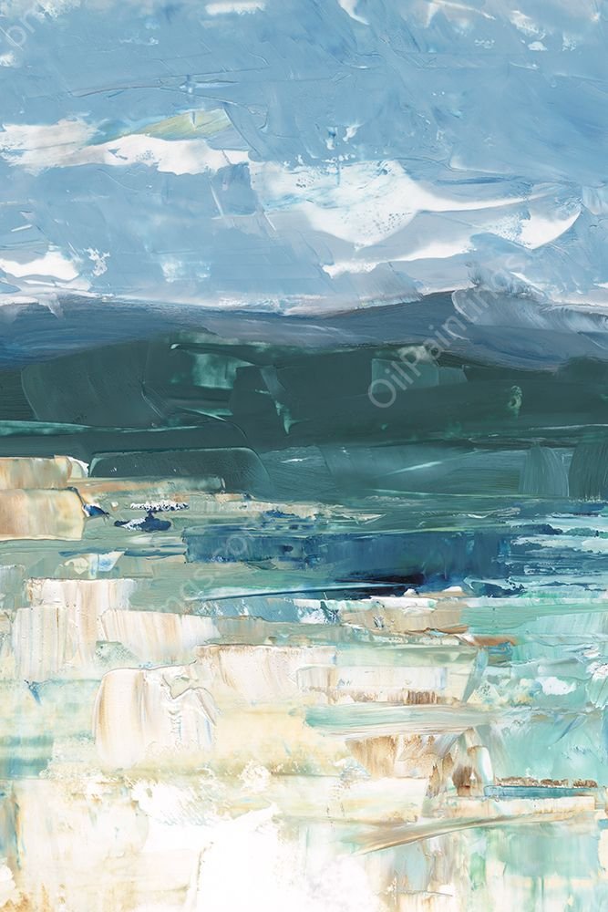 Cool Blue Horizon II by Ethan Harper - Hand-Painted Oil Painting Reproduction