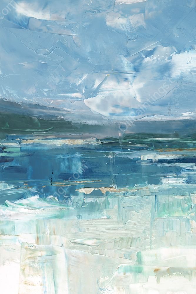 Cool Blue Horizon III by Ethan Harper - Hand-Painted Oil Painting Reproduction