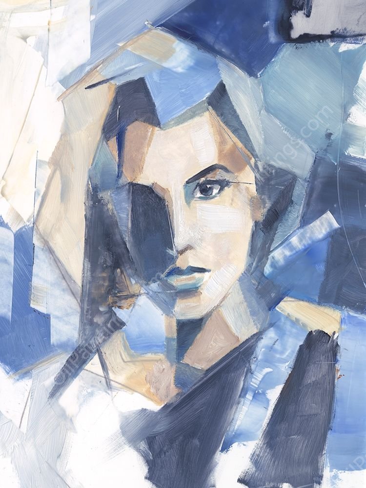 Cubist Glamour II by Ethan Harper - Hand-Painted Oil Painting Reproduction