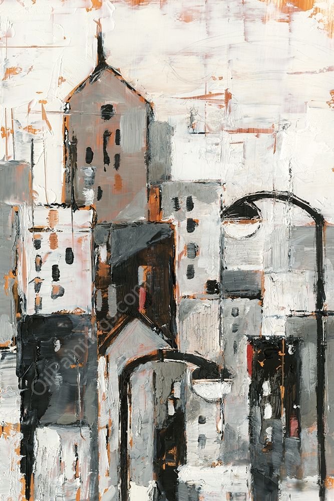 Illuminated City I by Ethan Harper - Hand-Painted Oil Painting Reproduction