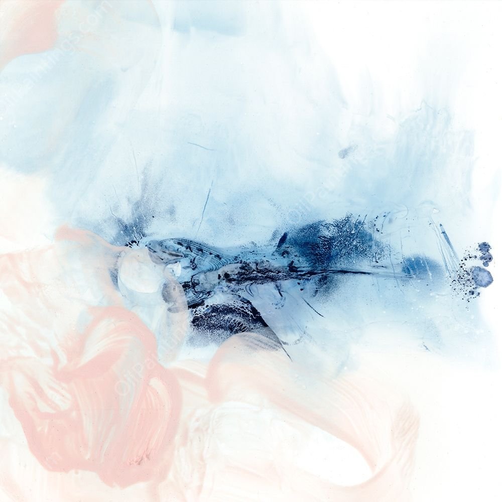 Indigo & Blush I by Ethan Harper - Hand-Painted Oil Painting Reproduction