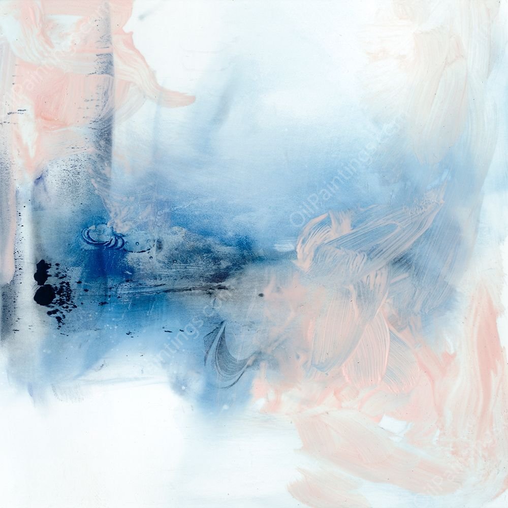 Indigo & Blush IV by Ethan Harper - Hand-Painted Oil Painting Reproduction