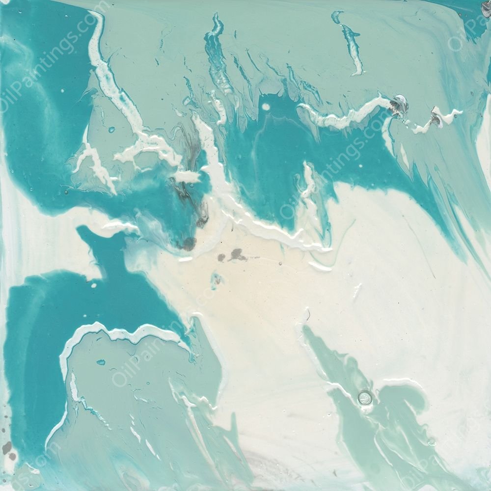 Marbled Aqua I by Ethan Harper - Hand-Painted Oil Painting Reproduction