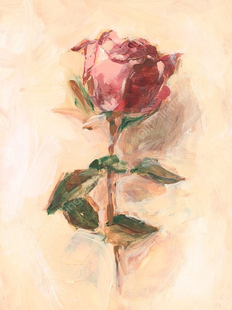 Painterly Rose Study I by Ethan Harper - Hand-Painted Oil Painting Reproduction