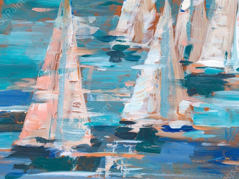 Pop Regatta I by Ethan Harper - Hand-Painted Oil Painting Reproduction