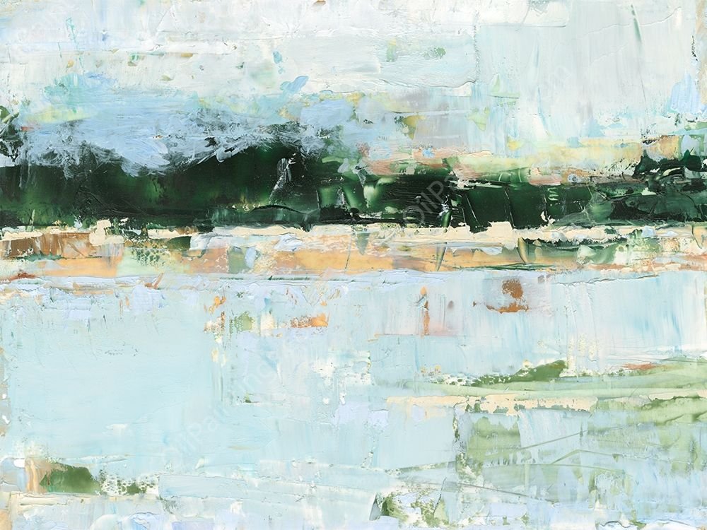 Treelined Waterfront I by Ethan Harper - Hand-Painted Oil Painting Reproduction